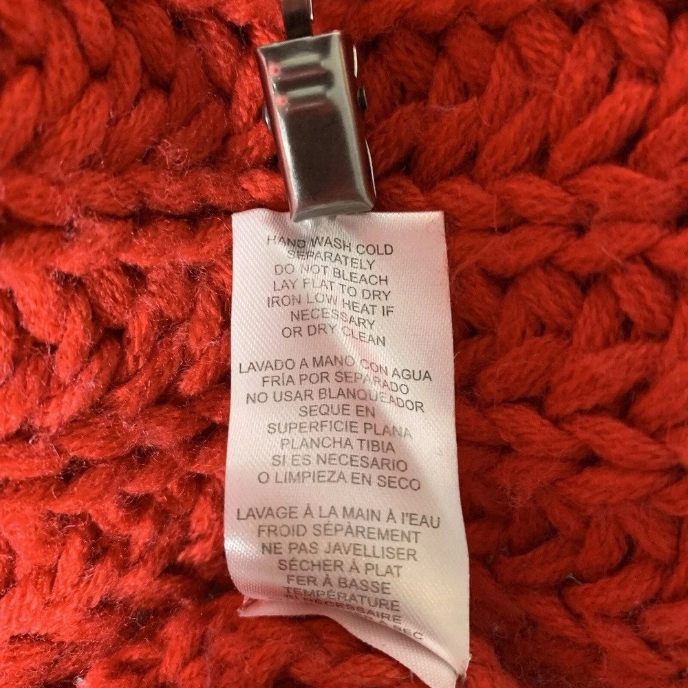 KUT From The Kloth Paige Sweater XL‎ Cherry Red Wool Blend Oversized Chunky Knit - Picture 6 of 9